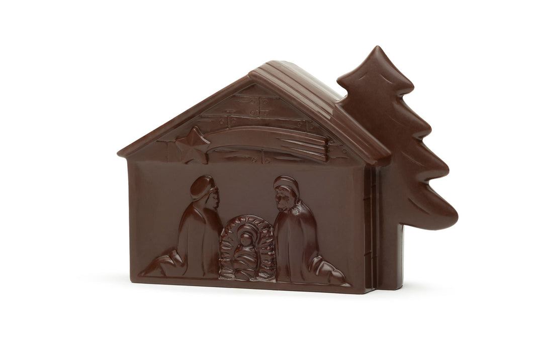 Presepe di cioccolato fondente